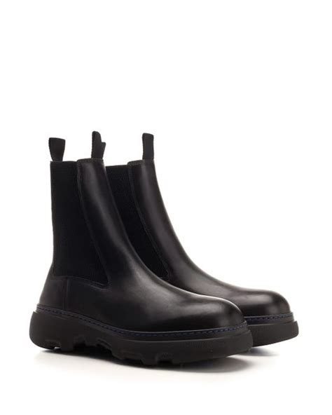 burberry boots wide calf|Leather Creeper Chelsea Boots in Black .